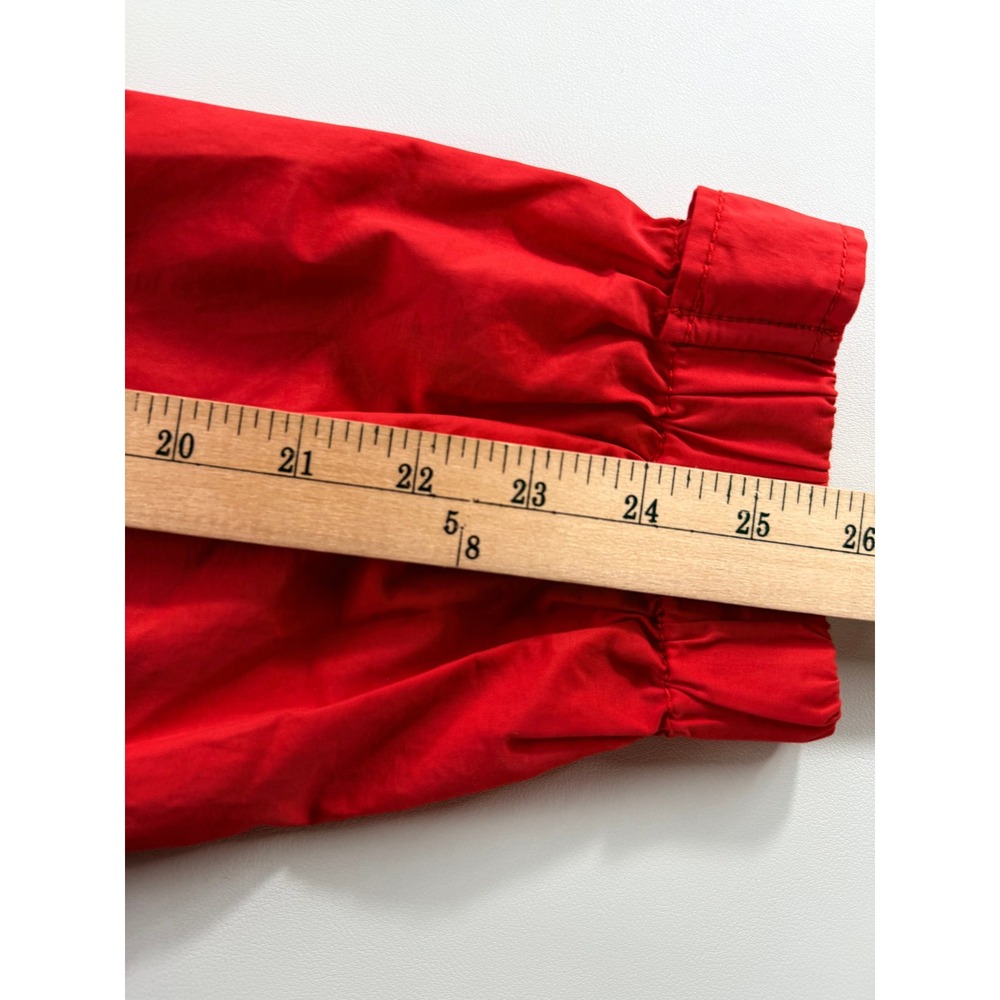EILEEN FISHER Red‎ Hooded Anorak Jacket Drawstring Waist Lightweight Women XL - Picture 4 of 7